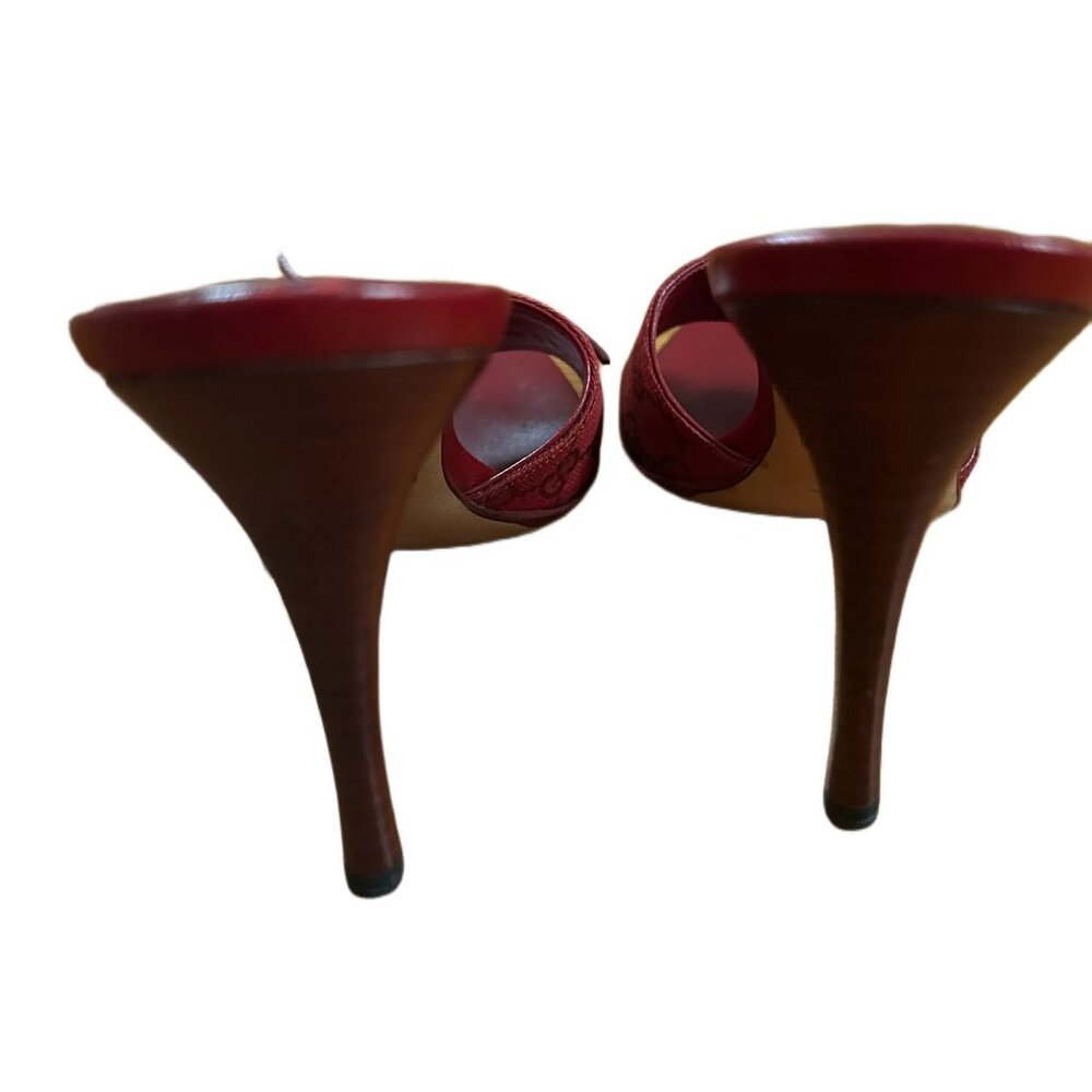 GUCCI RED STILETTO SANDALS SIZE 8 1/2 B - Picture 15 of 16